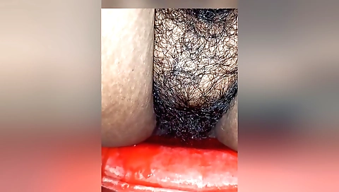 Indian girl is showing me her hairy pussy for a handjob