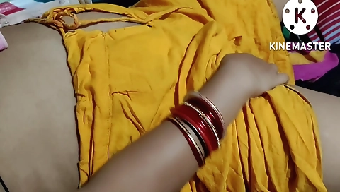 Indian woman wearing sexy clothes on bed in solo video