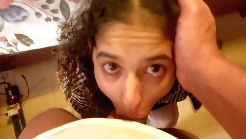 Brunette amateur in stockings got caught and fucked hard