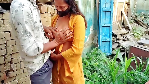 Indian sister and her stepsister got naked outside