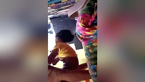 Indian girl is giving a blowjob and getting fucked by her hubby