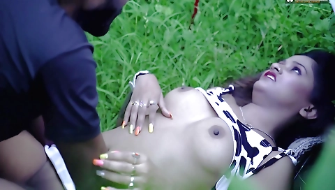 Hairy brunette indian milf nibba nibbi gets fucked outdoors