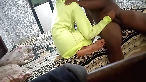 Busty indian babe getting humped in bed in front of webcam