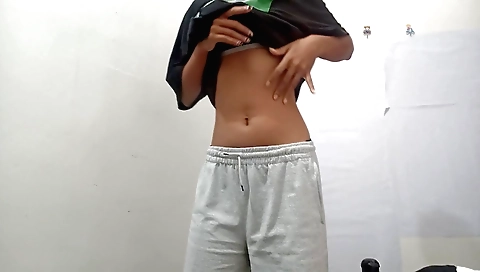 Indian teen with big tits plays with her pussy and ass