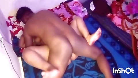 Indian brunette bhabhi caught and fucked by husband