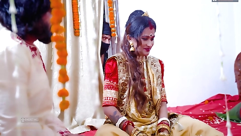 Indian milfs fucked by a thief in front of husband