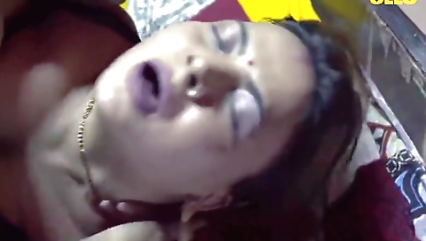 Indian granny with a big ass and big tits riding a dick