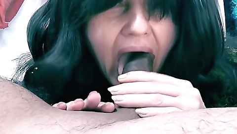 Indian pornstar sucking a cock and giving her lover a blow job