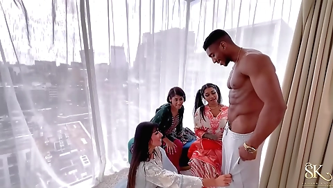 Sahara knite gets her mouth fucked by a triplethreat