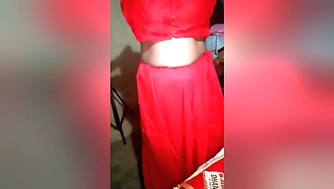 Indian solo amateur in sexy black dress and sexy blouse