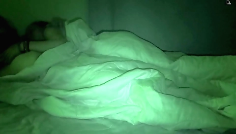 Erotic couple enjoys a natural scene in the bedroom