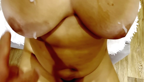 Indian milf in the amateur pov sex video with cum on her tits