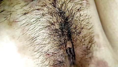 Hairy girl gets her hairy pussy fucked in fetish room