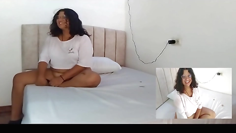 Amateur brunette porn video with a guy licking her off