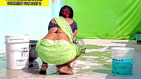 Indian babe masturbates after sex in the studio in HD