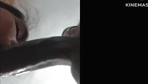 Indian teen with natural boobs sucks on a big dick