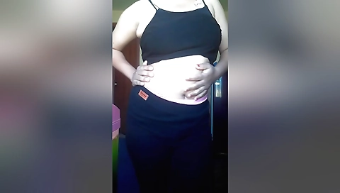 Busty indian girl with sexy boobs makes out and plays