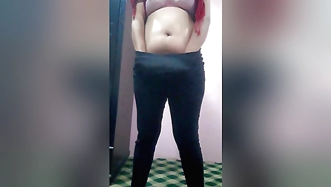 Indian girl is licking her pussy and then sucking it