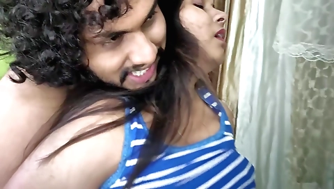 Indian brunette with small tits and a round ass is getting fucked