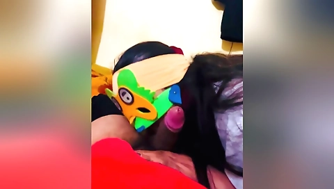 Indian slut sucking my dick and giving me a hot blowjob