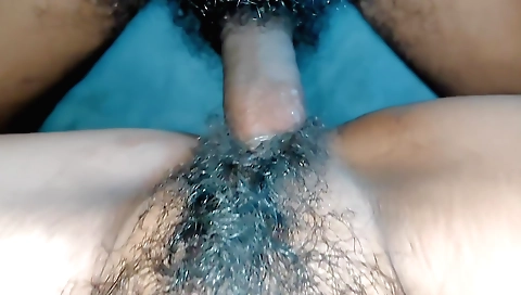 Indian girl with hairy pussy gets her hairy pussy pounded