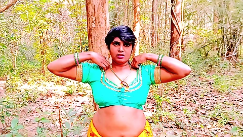 Indian babe fucking husband's stepbrother outdoors