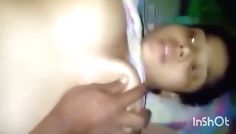Indian babe is playing with her boyfriend's dick in a hot scene
