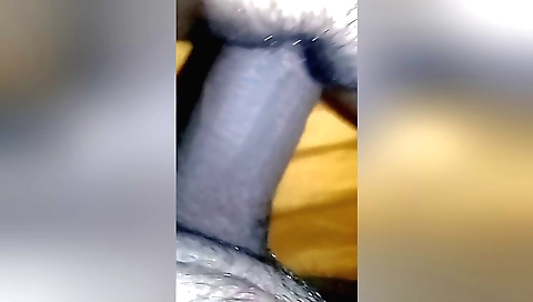 Hot girlfriend with hairy pussy plays with hairy lips