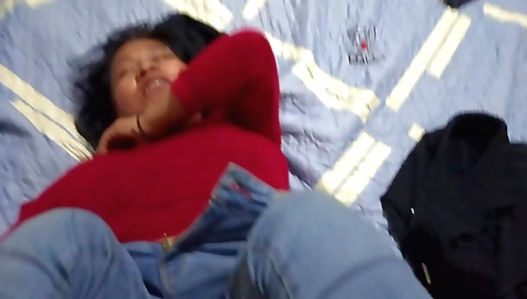 Indian woman with small tits and a cute face getting pussy fucked