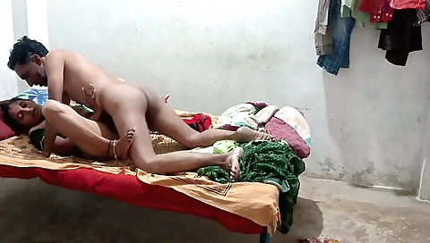 Sexy indian babe in red dress and white blouse plays with fingers
