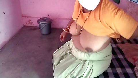 Brunette with big tits and ass fucked by a large dude