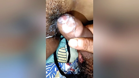 Indian woman creampies in the bathroom and gets a creampie