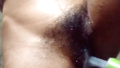 Indian hairiest is playing with her hair in the bedroom