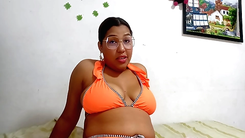Indian girl with big boobies and a big dick is fucking